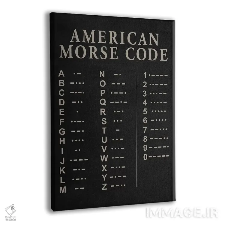 تابلو دکوراتیو کد مورس اثر پتنت پرینت استور - نمای پرسپکتیو محصول