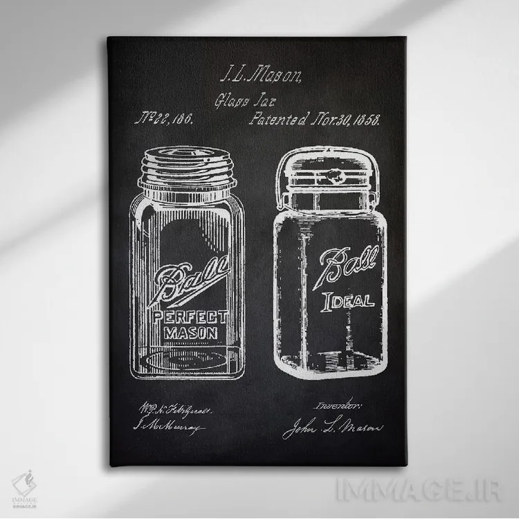 تابلو مدرن شیشه میسون اثر پتنت پرینت استور - نمای روبهرو روی دیوار