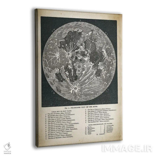 تابلو دکوراتیو نقشه ماه اثر پتنت پرینت استور - نمای پرسپکتیو محصول