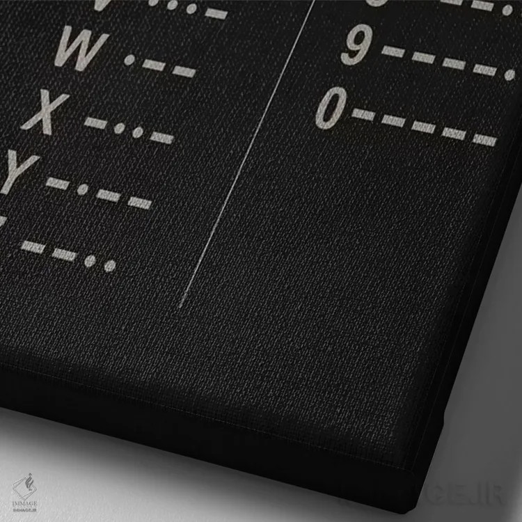 تابلو دکوراتیو کد مورس اثر پتنت پرینت استور - نمای نزدیک بافت بوم