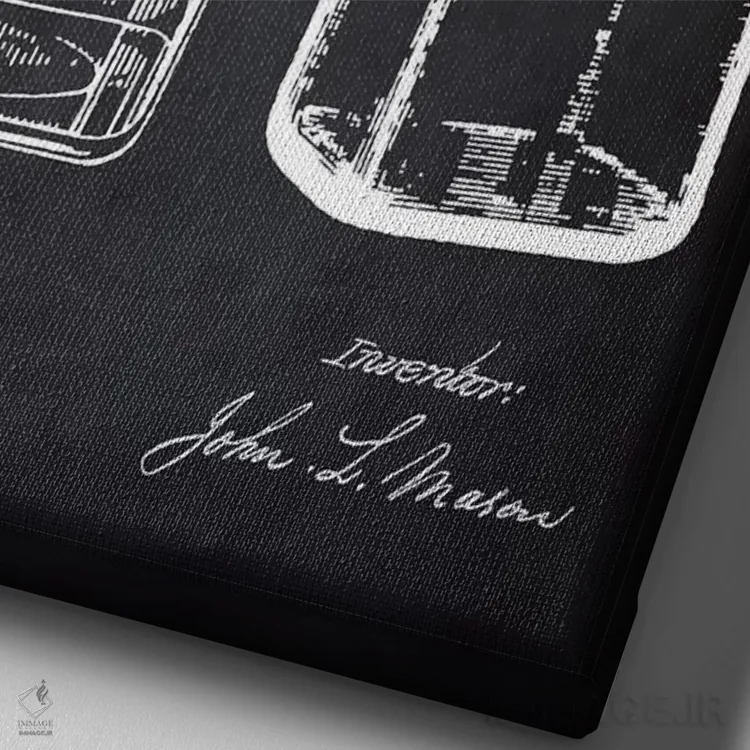 تابلو مدرن شیشه میسون اثر پتنت پرینت استور - نمای نزدیک بافت بوم