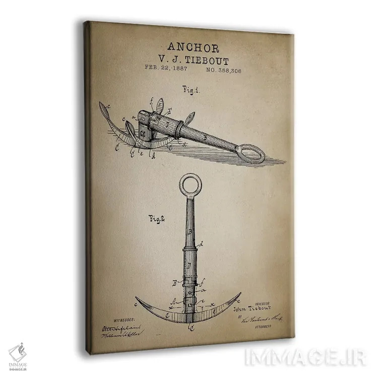 تابلو دکوراتیو دریایی، لنگر اثر پتنت پرینت استور - نمای پرسپکتیو محصول