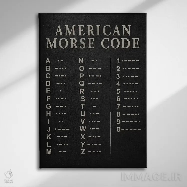 تابلو دکوراتیو کد مورس اثر پتنت پرینت استور - نمای روبهرو روی دیوار