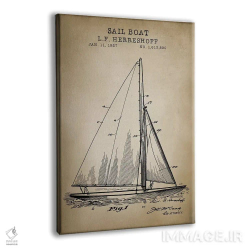 تابلو دکوراتیو دریایی، قایق بادبانی اثر پتنت پرینت استور - نمای پرسپکتیو محصول