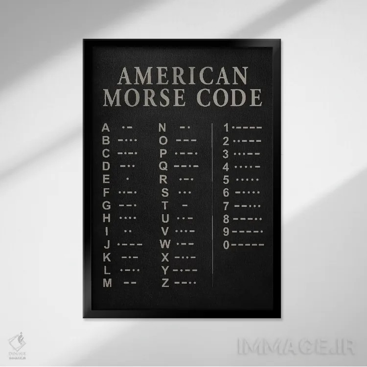 تابلو دکوراتیو کد مورس اثر پتنت پرینت استور - نمای قابدار مشکی