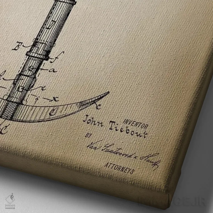 تابلو دکوراتیو دریایی، لنگر اثر پتنت پرینت استور - نمای نزدیک بافت بوم