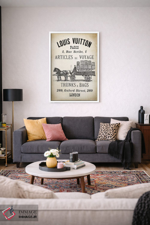 تابلو دکوراتیو چمدان ها و کیف های LV اثر پتنت پرینت استور - D3W