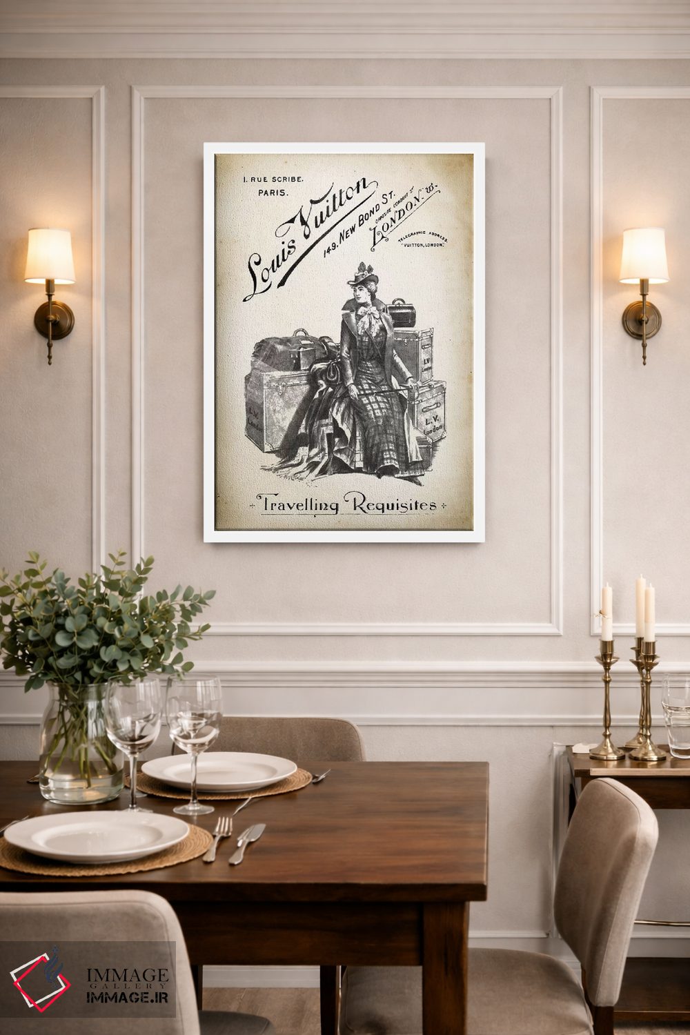 تابلو دکوراتیو لوازم سفر LV اثر پتنت پرینت استور - D1W