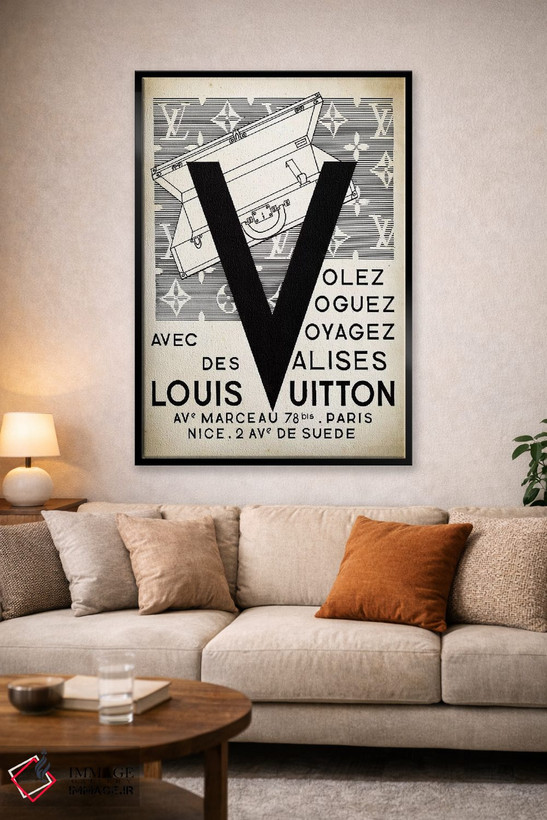 تابلو دکوراتیو کیف دستی LV اثر پتنت پرینت استور - D1B