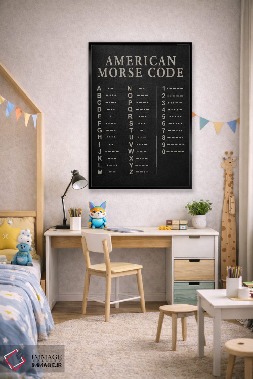 تابلو دکوراتیو کد مورس اثر پتنت پرینت استور - D2B