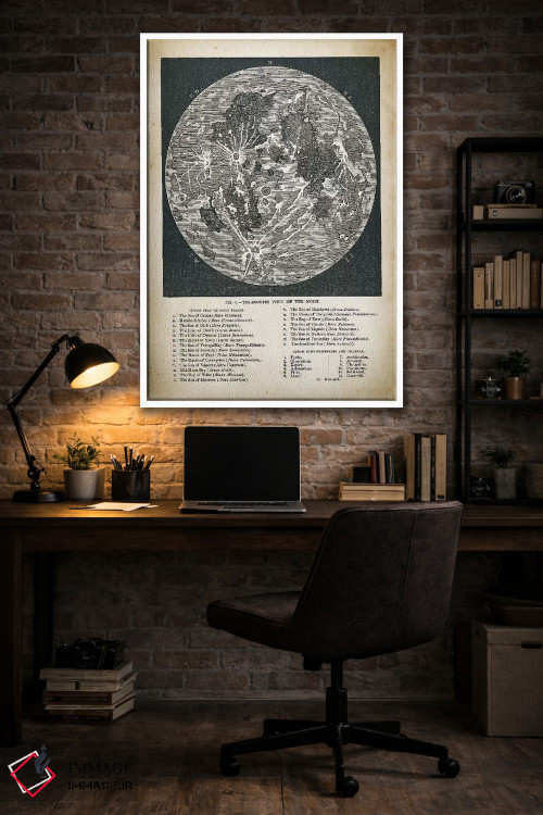 تابلو دکوراتیو نقشه ماه اثر پتنت پرینت استور - D3W