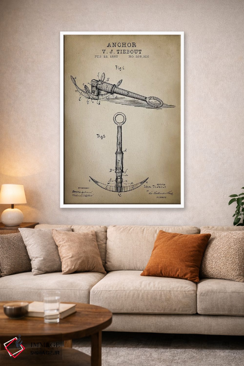 تابلو دکوراتیو دریایی، لنگر اثر پتنت پرینت استور - D1W