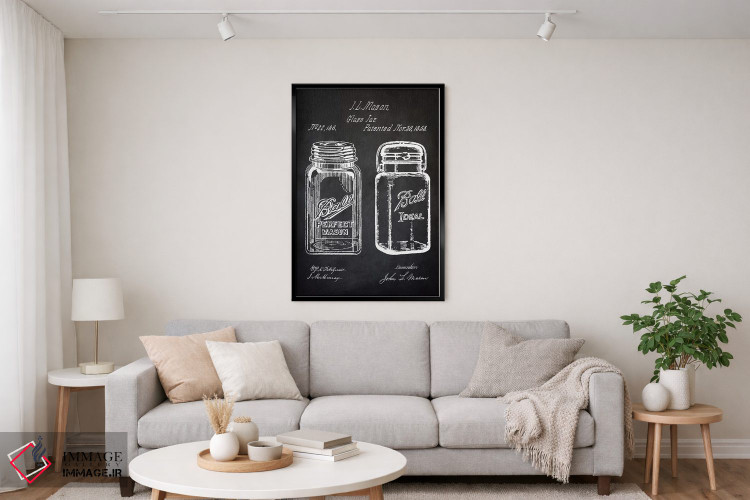 تابلو مدرن شیشه میسون اثر پتنت پرینت استور - D4B