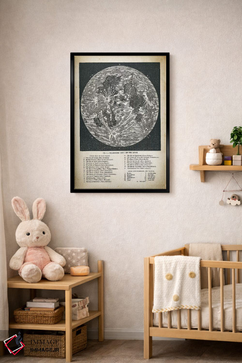 تابلو دکوراتیو نقشه ماه اثر پتنت پرینت استور - D4B