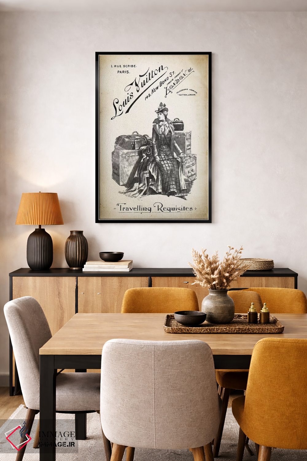 تابلو دکوراتیو لوازم سفر LV اثر پتنت پرینت استور - D5B