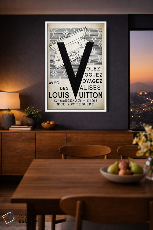 تابلو دکوراتیو کیف دستی LV اثر پتنت پرینت استور - D3W