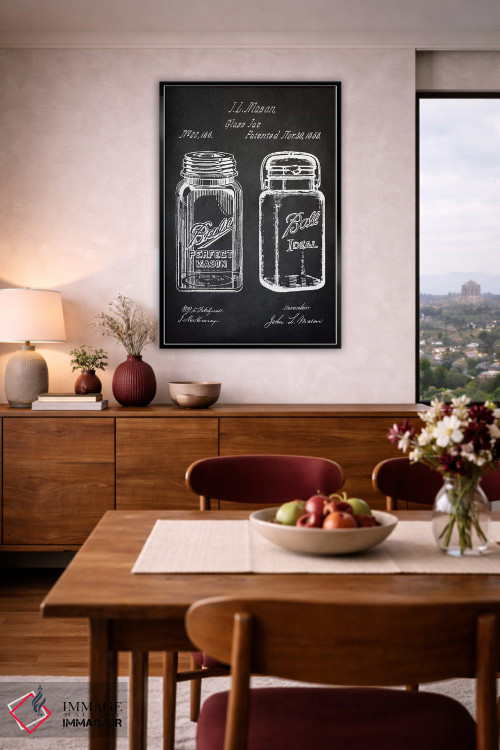 تابلو مدرن شیشه میسون اثر پتنت پرینت استور - D5B