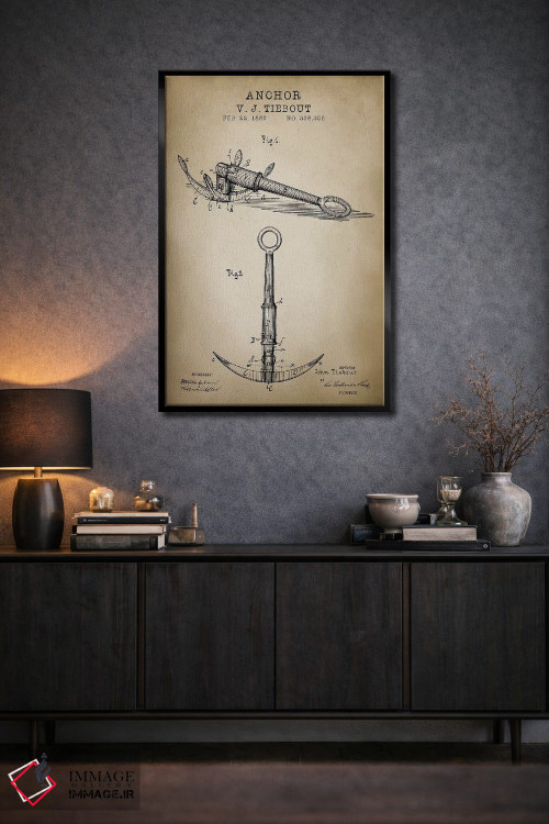 تابلو دکوراتیو دریایی، لنگر اثر پتنت پرینت استور - D3B