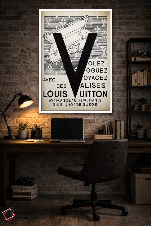 تابلو دکوراتیو کیف دستی LV اثر پتنت پرینت استور - D4W