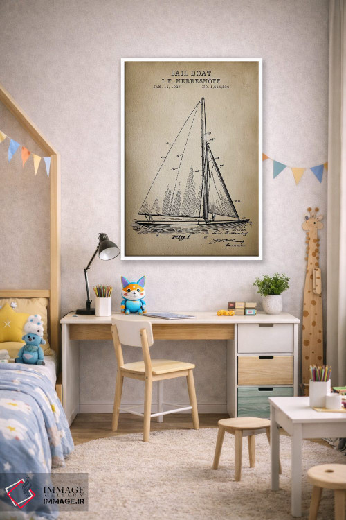 تابلو دکوراتیو دریایی، قایق بادبانی اثر پتنت پرینت استور - D1W