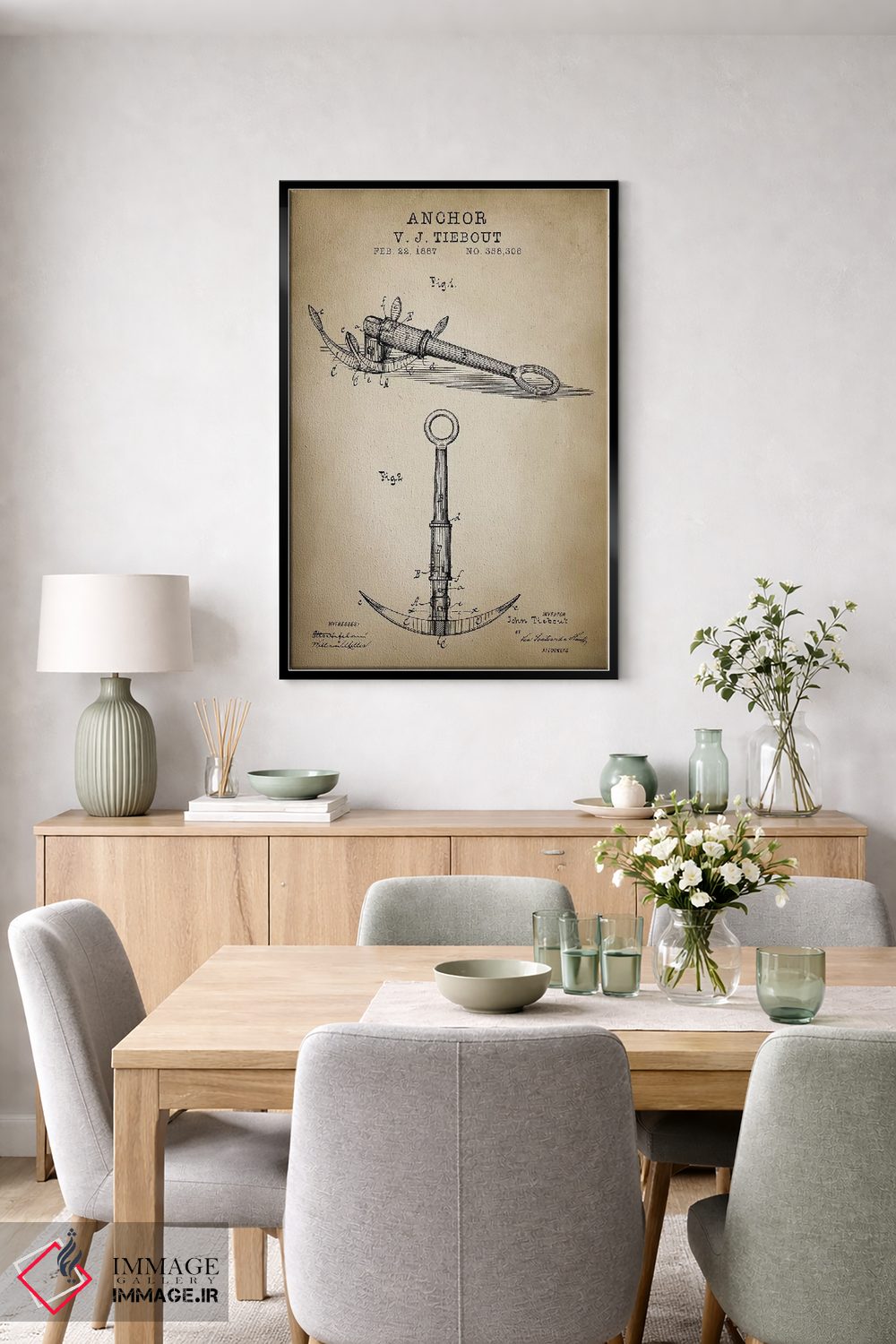 تابلو دکوراتیو دریایی، لنگر اثر پتنت پرینت استور - D5B