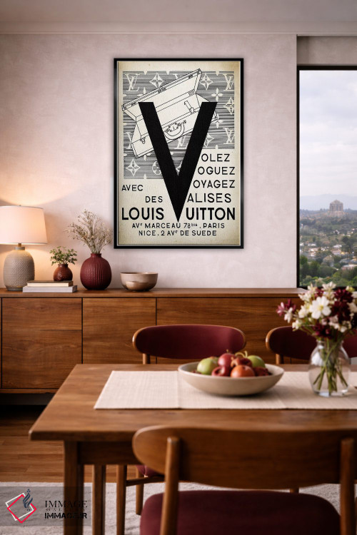 تابلو دکوراتیو کیف دستی LV اثر پتنت پرینت استور - D6B