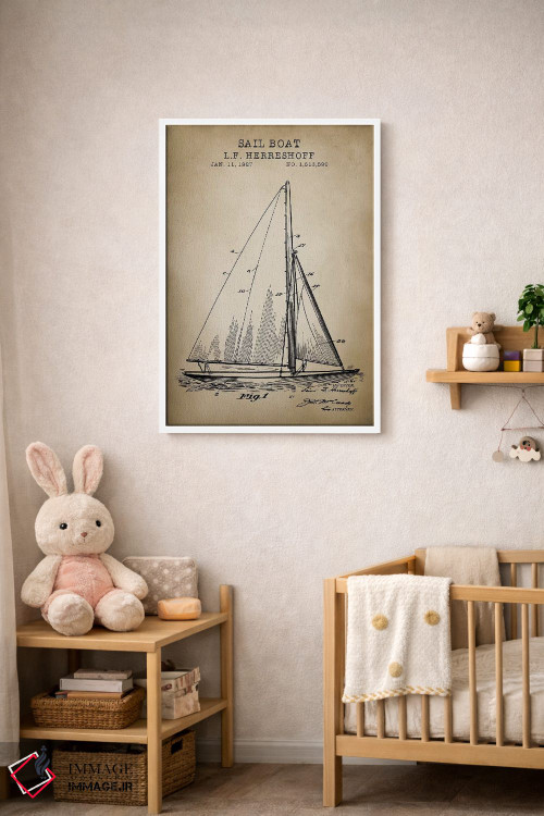 تابلو دکوراتیو دریایی، قایق بادبانی اثر پتنت پرینت استور - D3W