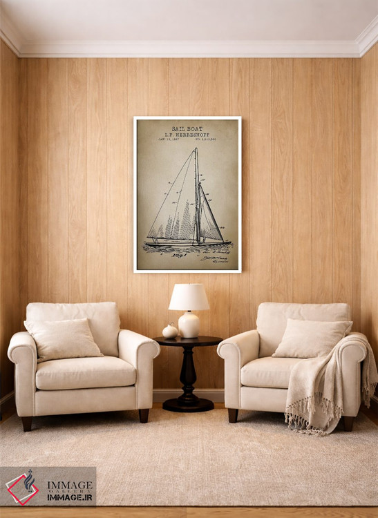 تابلو دکوراتیو دریایی، قایق بادبانی اثر پتنت پرینت استور - D2W