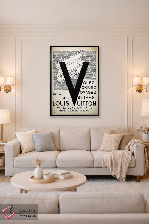 تابلو دکوراتیو کیف دستی LV اثر پتنت پرینت استور - D5B