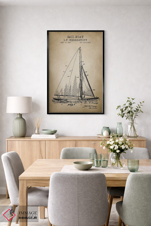 تابلو دکوراتیو دریایی، قایق بادبانی اثر پتنت پرینت استور - D6B