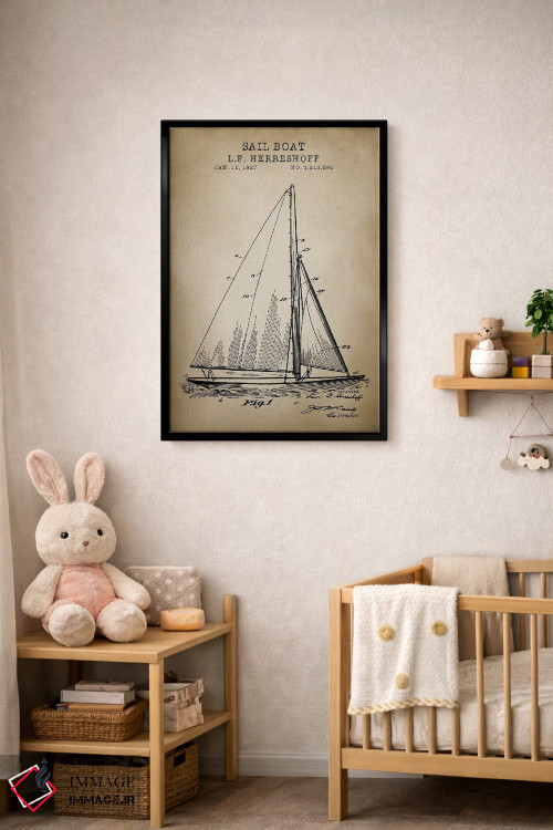 تابلو دکوراتیو دریایی، قایق بادبانی اثر پتنت پرینت استور - D4B