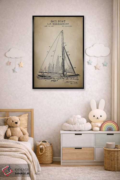تابلو دکوراتیو دریایی، قایق بادبانی اثر پتنت پرینت استور - D5B