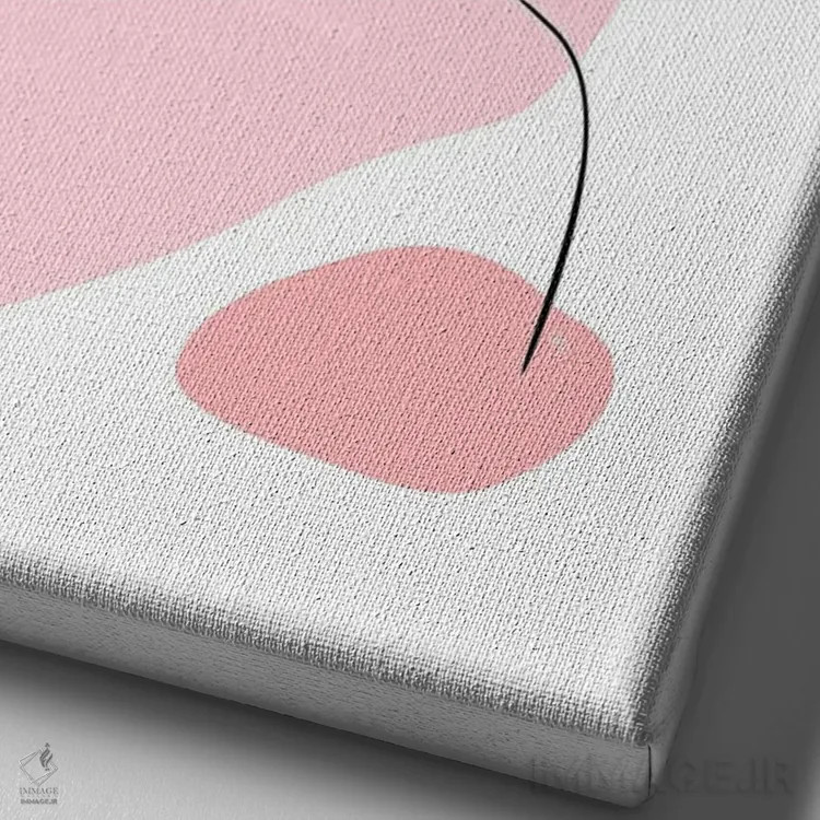 تابلو مینیمال خط نگاره زن زیبا اثر مارتینا پاولوا - نمای نزدیک بافت بوم