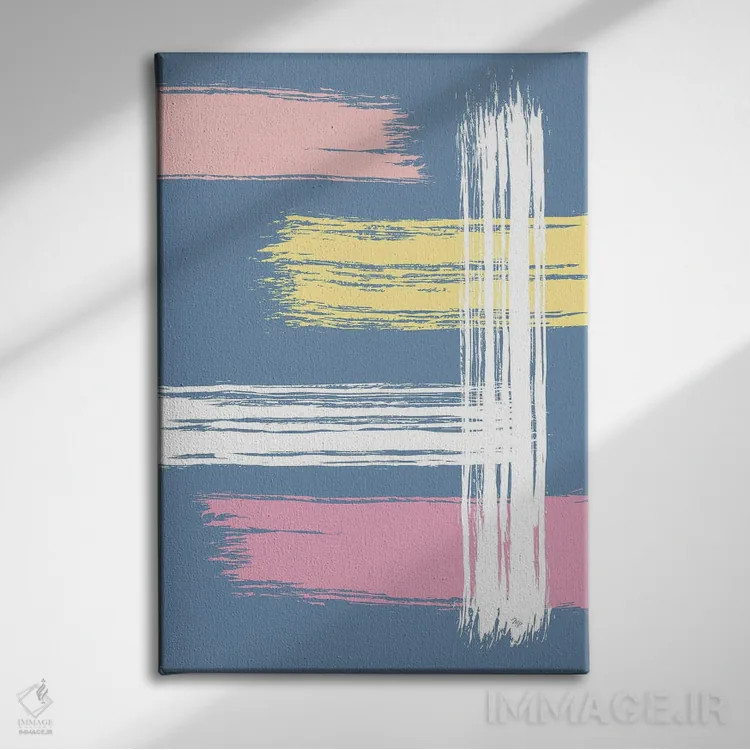 تابلو مینیمال بازی رنگ ها اثر مارتینا پاولوا - نمای روبهرو روی دیوار