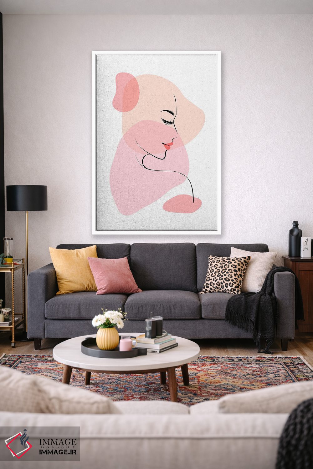 تابلو مینیمال خط نگاره زن زیبا اثر مارتینا پاولوا - D1W