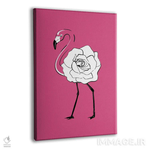 تابلو مدرن فلامینگو رز اثر مارتینا پاولوا - نمای پرسپکتیو محصول