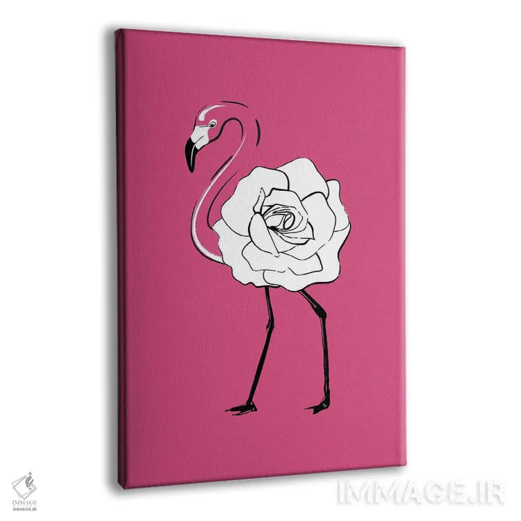 تابلو مدرن فلامینگو رز اثر مارتینا پاولوا - نمای پرسپکتیو محصول