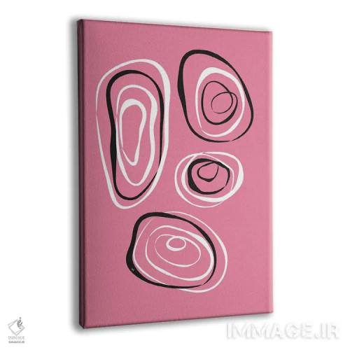 تابلو مینیمال دایره های انتزاعی اثر مارتینا پاولوا - نمای پرسپکتیو محصول