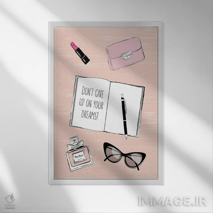 تابلو مینیمال رویاهات را رها نکن اثر مارتینا پاولوا - نمای قابدار سفید