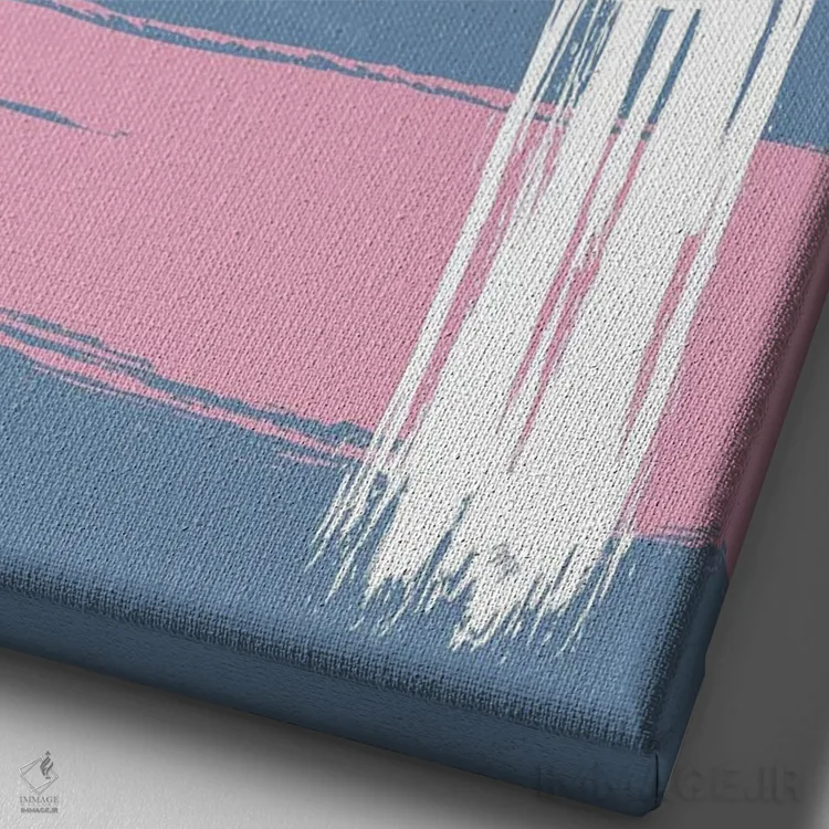 تابلو مینیمال بازی رنگ ها اثر مارتینا پاولوا - نمای نزدیک بافت بوم