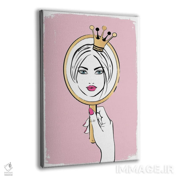 تابلو دکوراتیو دختر آینه اثر مارتینا پاولوا - نمای پرسپکتیو محصول