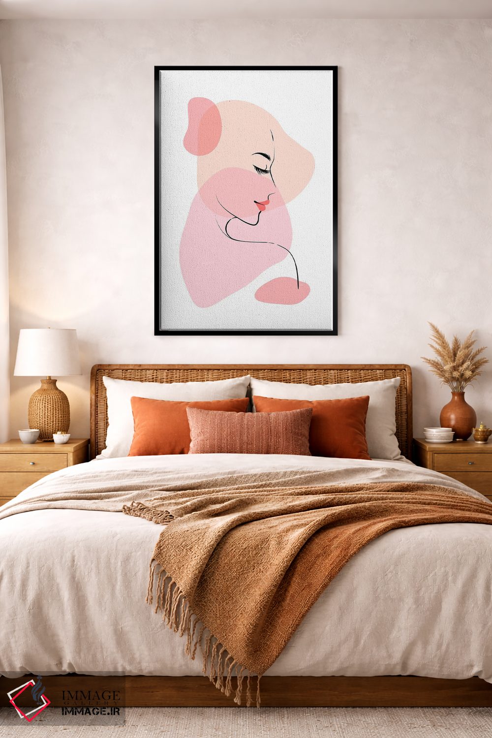 تابلو مینیمال خط نگاره زن زیبا اثر مارتینا پاولوا - D4B