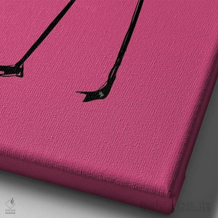 تابلو مدرن فلامینگو رز اثر مارتینا پاولوا - نمای نزدیک بافت بوم