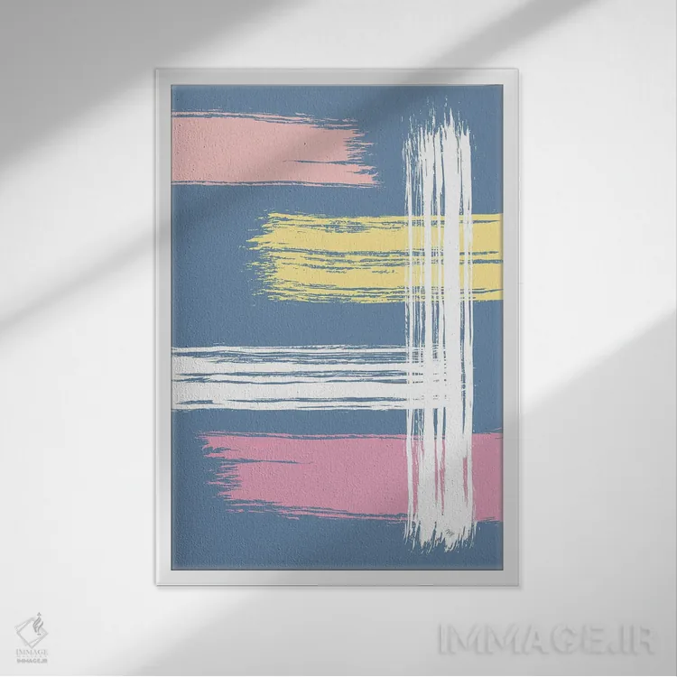 تابلو مینیمال بازی رنگ ها اثر مارتینا پاولوا - نمای قابدار سفید