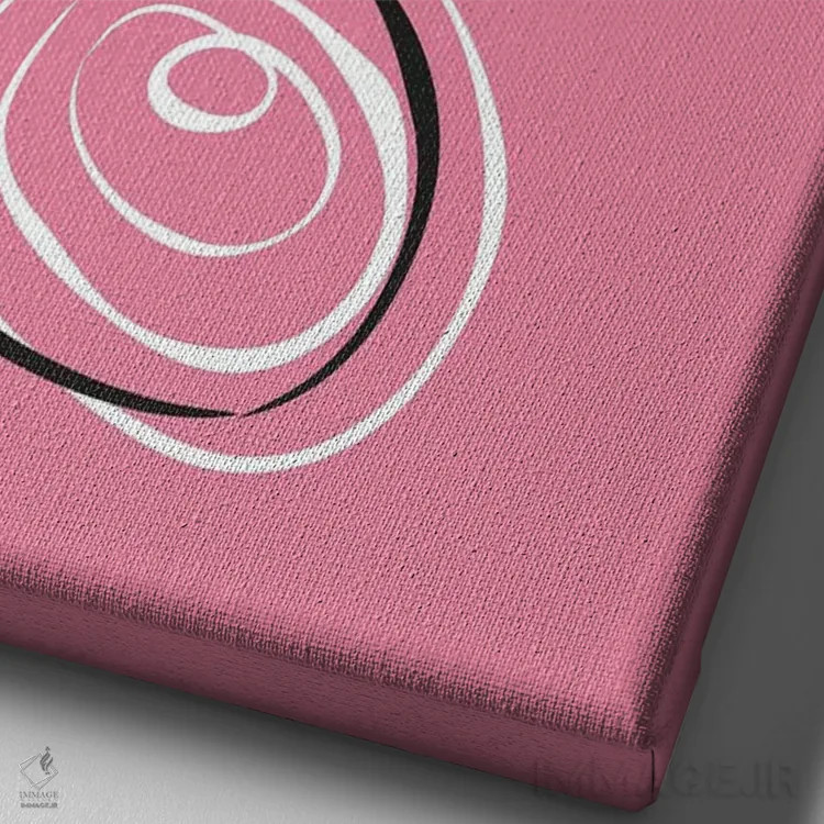 تابلو مینیمال دایره های انتزاعی اثر مارتینا پاولوا - نمای نزدیک بافت بوم