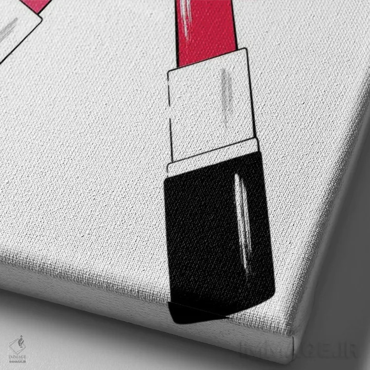 تابلو دکوراتیو رژلب های قرمز اثر مارتینا پاولوا - نمای نزدیک بافت بوم