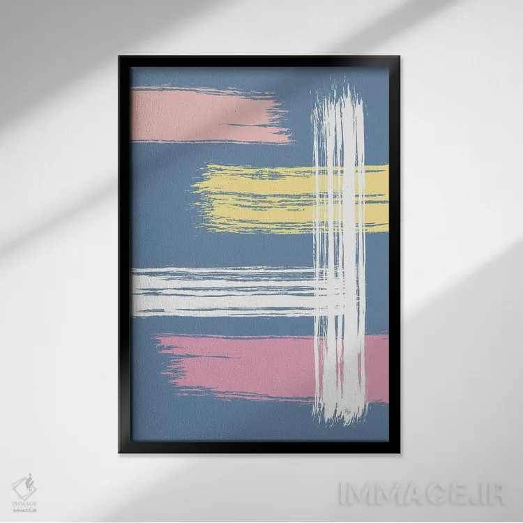 تابلو مینیمال بازی رنگ ها اثر مارتینا پاولوا - نمای قابدار مشکی