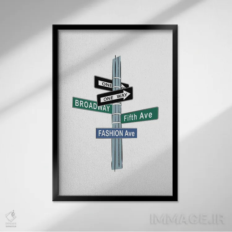 تابلو مینیمال خیابان مد اثر مارتینا پاولوا - نمای قابدار مشکی