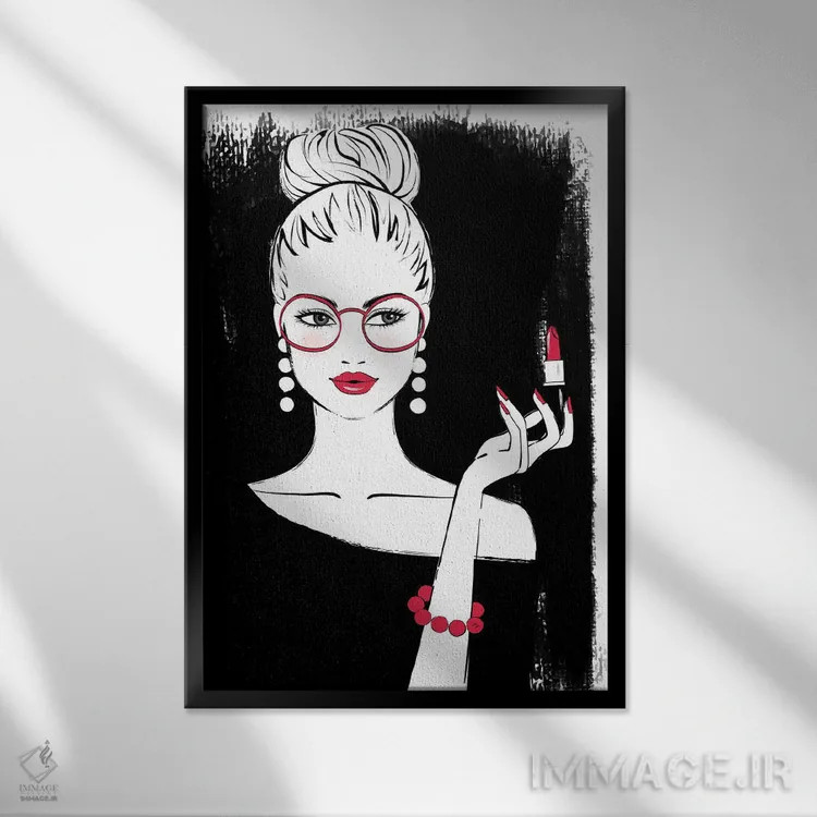 تابلو دکوراتیو زیبایی نخبه گرایانه اثر مارتینا پاولوا - نمای قابدار مشکی