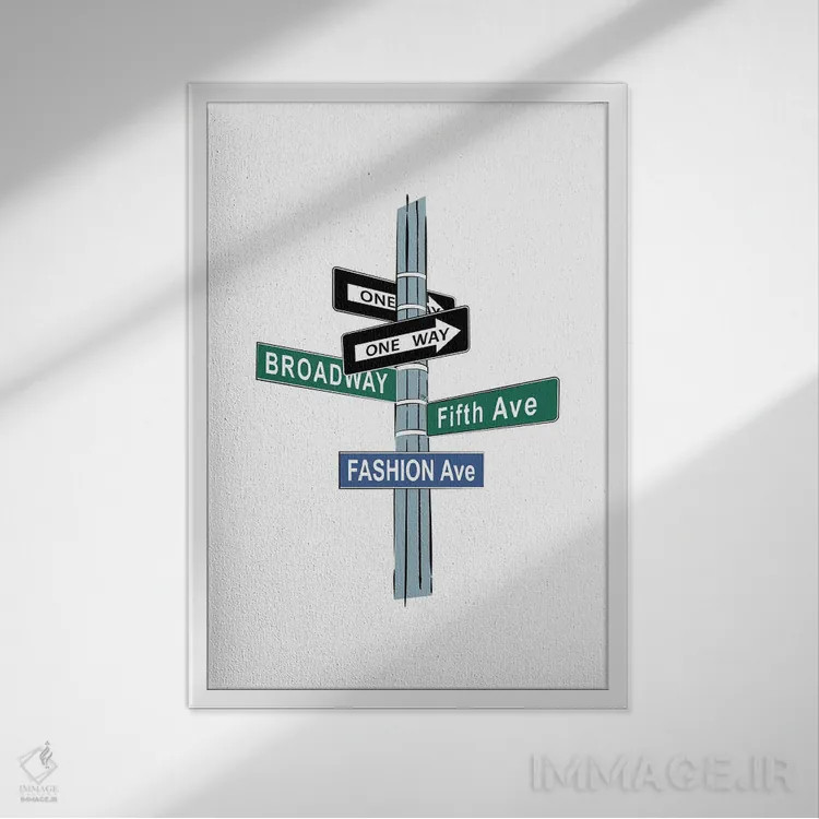 تابلو مینیمال خیابان مد اثر مارتینا پاولوا - نمای قابدار سفید